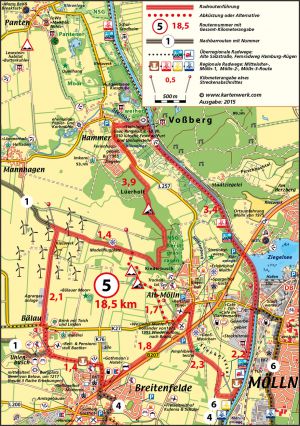 Radroute 5 - Wald, Wasser und Wind (18,5 km)